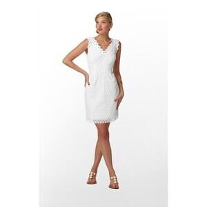 Lilly Pulitzer Bridal Collection White Lace Reeve Shift Dress Daisy Floral 00
